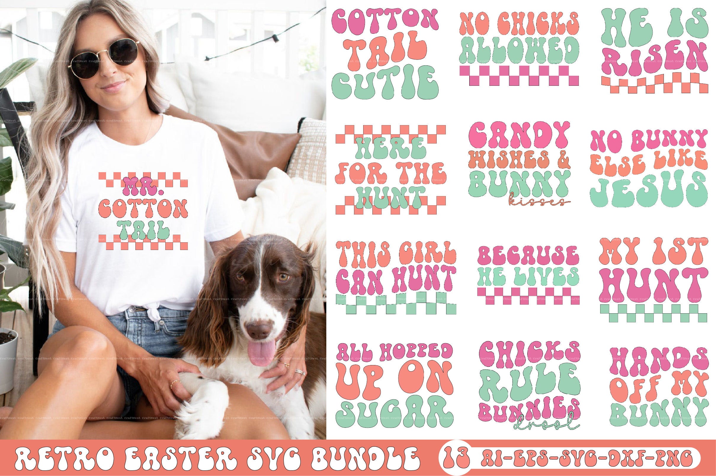Retro Easter SVG Bundle 1