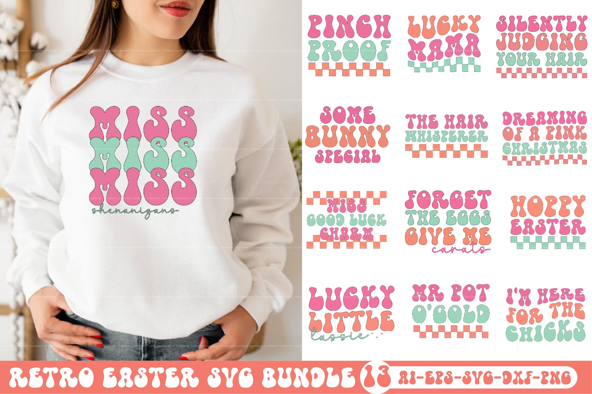 Retro Easter SVG Bundle