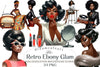 Retro Ebony Glam Clipart Bundle
