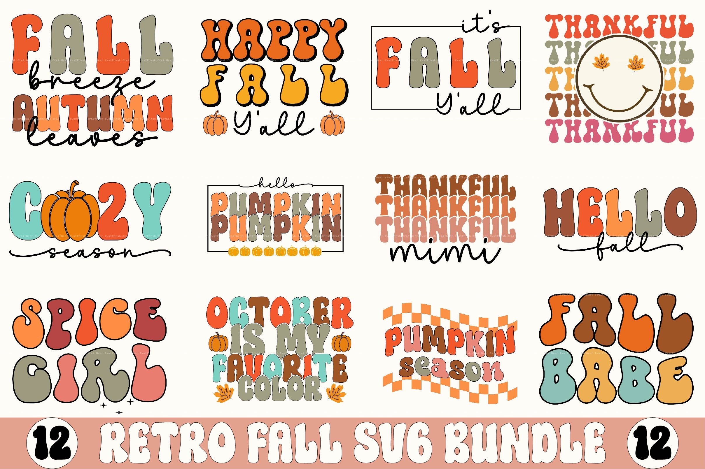 Retro Fall SVG Bundle 1