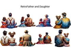 Retro Father and Daughter - CraftNest - Digital Crafting and Art
