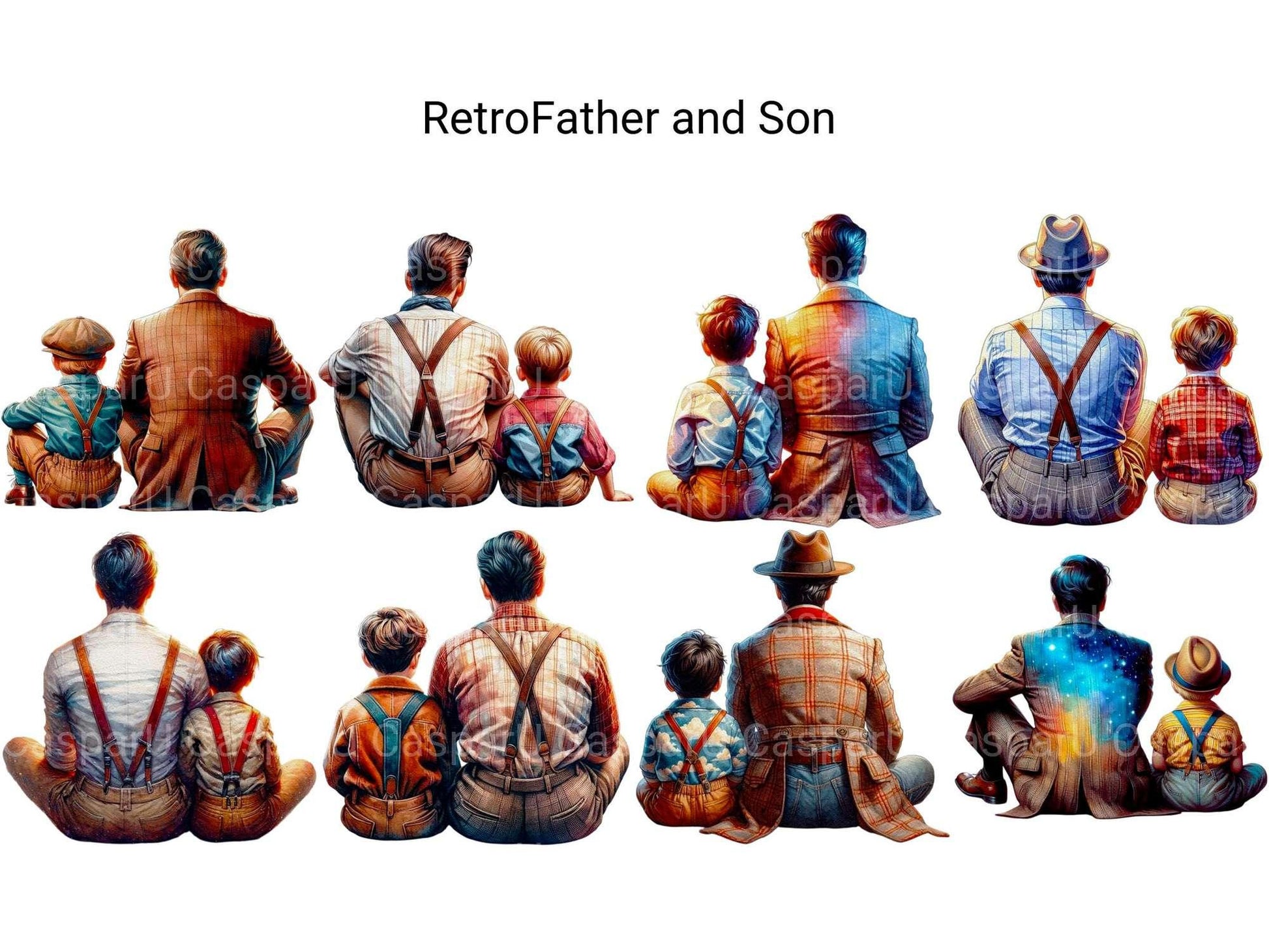 Retro Father and Son - CraftNest - Digital Crafting and Art