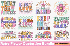 Retro Flower Quotes Bundle - CraftNest - Digital Crafting and Art