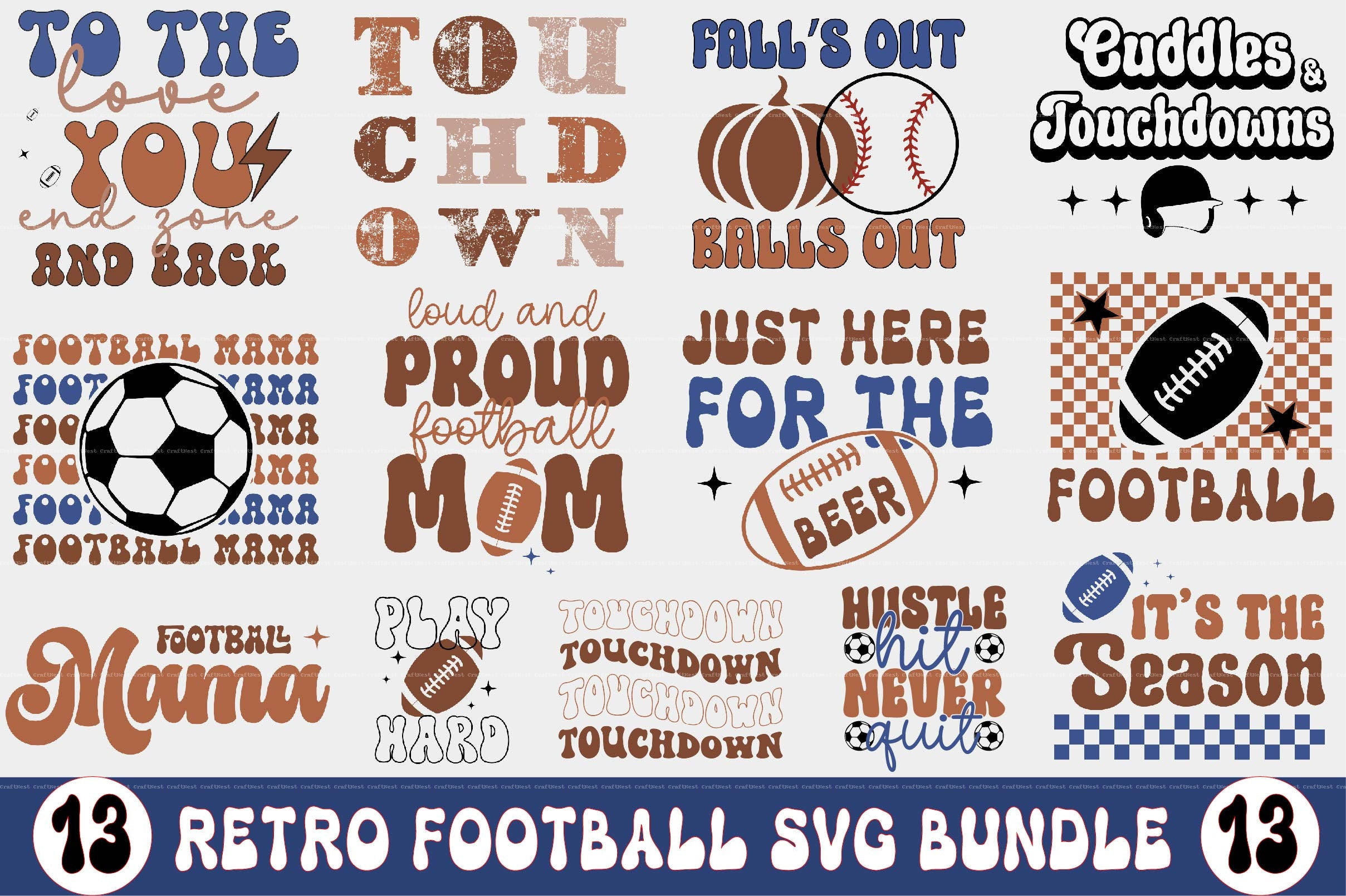 Retro Football SVG Bundle
