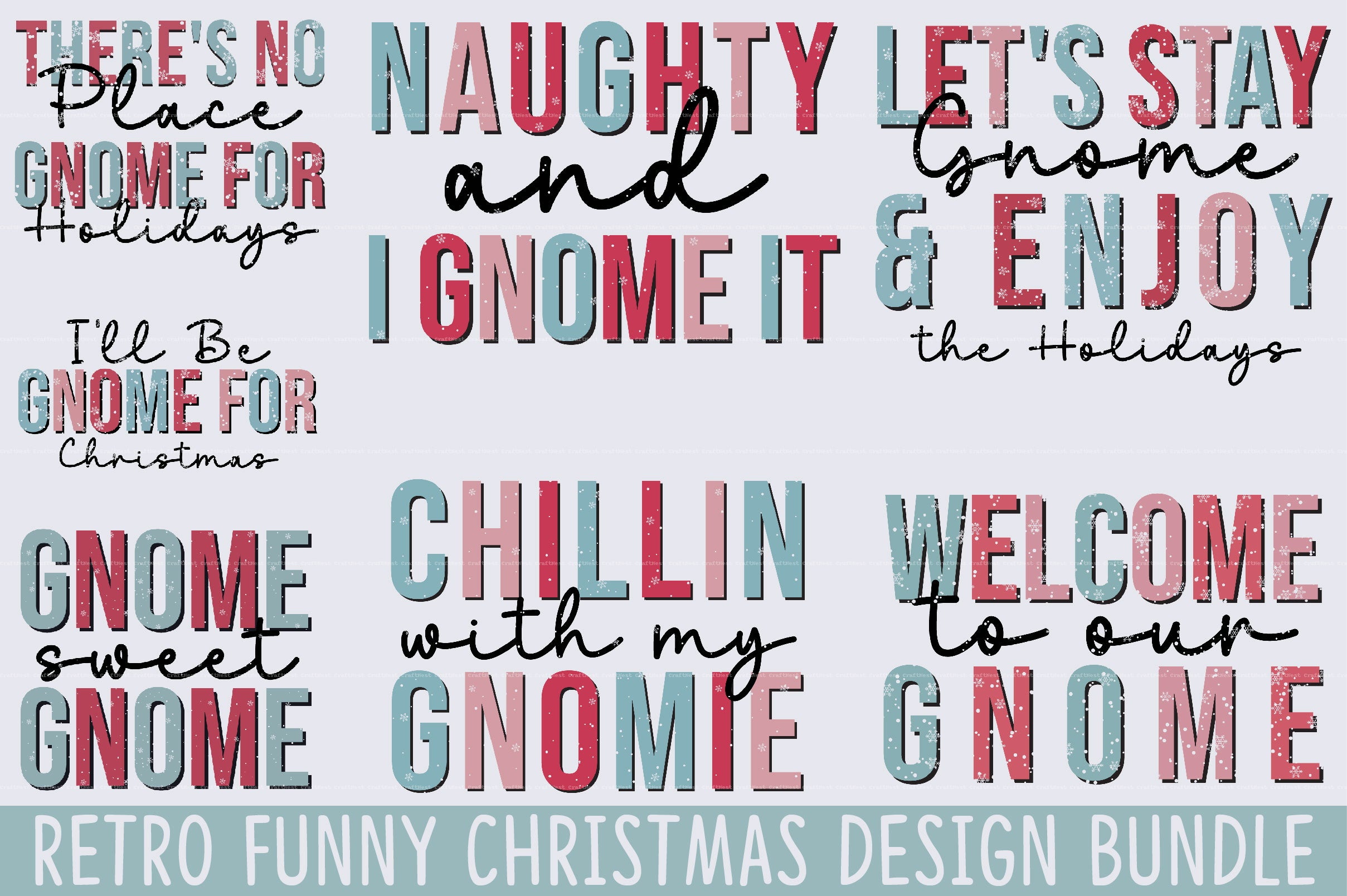 Retro Funny Christmas SVG Bundle