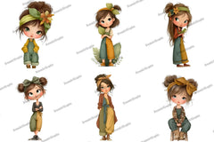 Retro Girls Clipart Bundle - CraftNest - Digital Crafting and Art