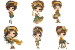Retro Girls Clipart Bundle - CraftNest - Digital Crafting and Art