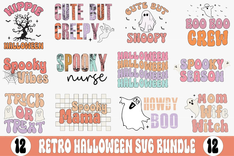 Retro Halloween SVG Bundle 1 - CraftNest - Digital Crafting and Art