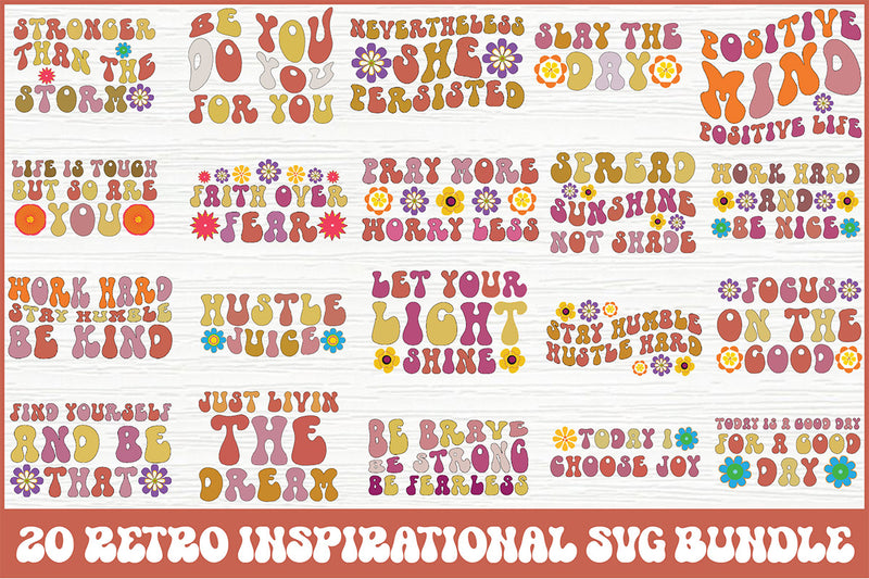 Retro Inspirational Quotes SVG Bundle - CraftNest - Digital Crafting and Art