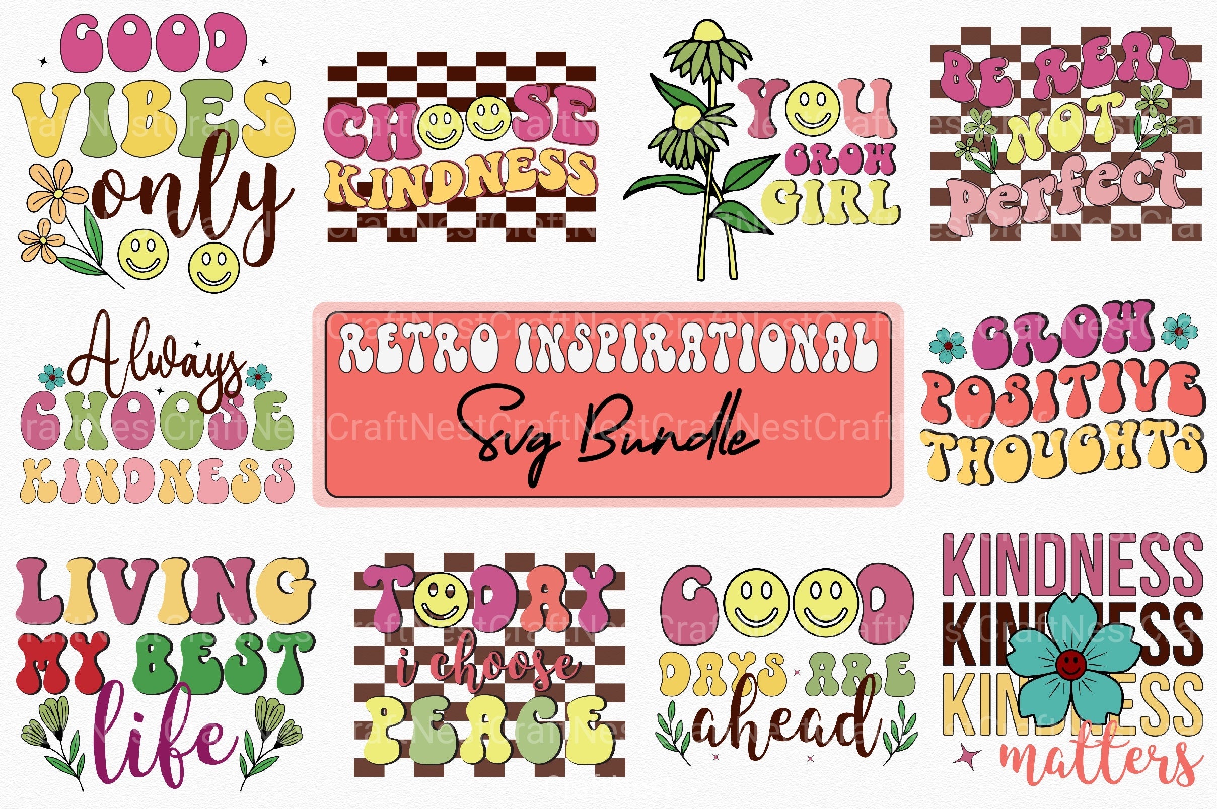 Retro Inspirational Bundle - CraftNest - Digital Crafting and Art