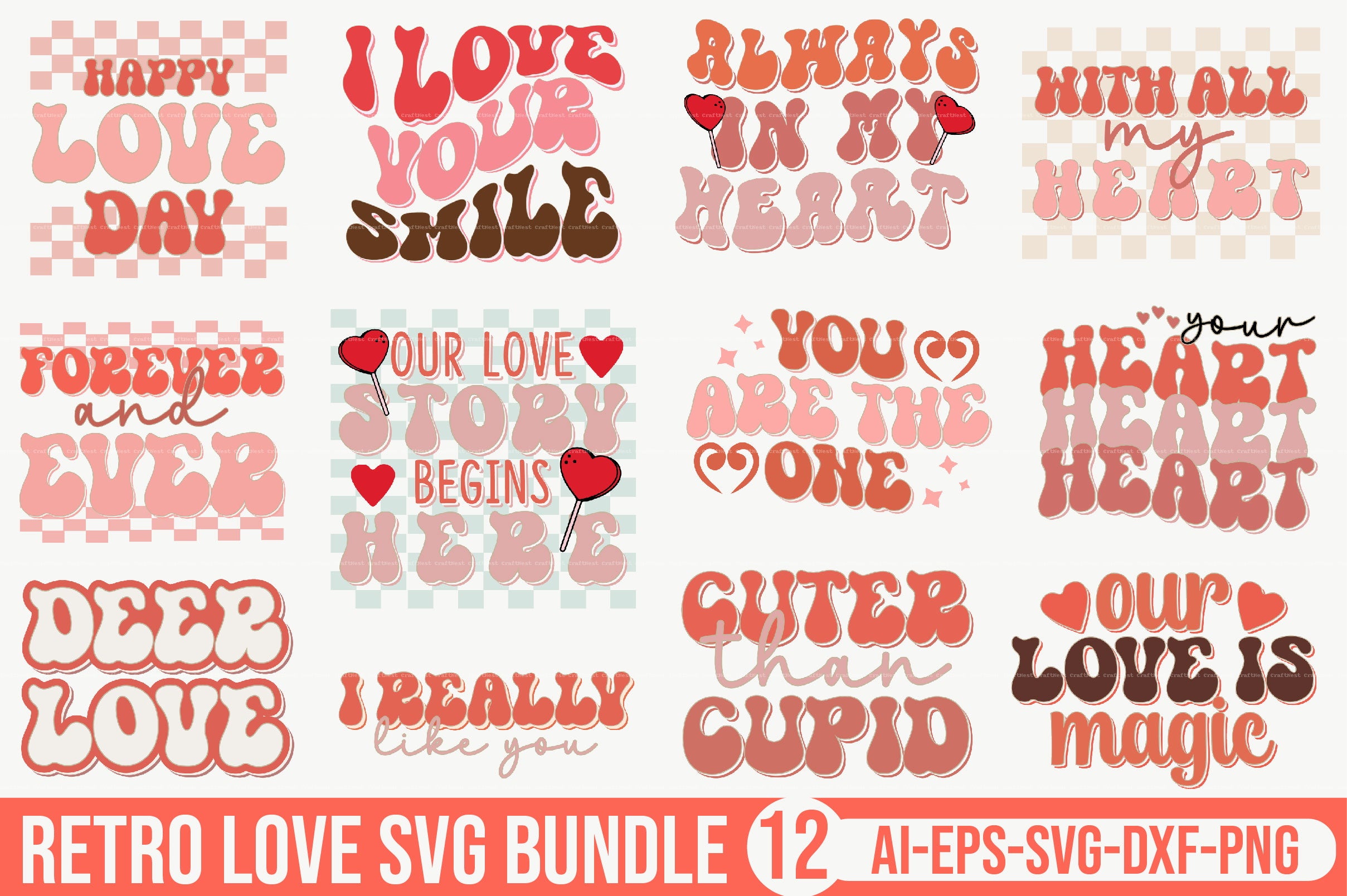 Retro Love SVG Bundle
