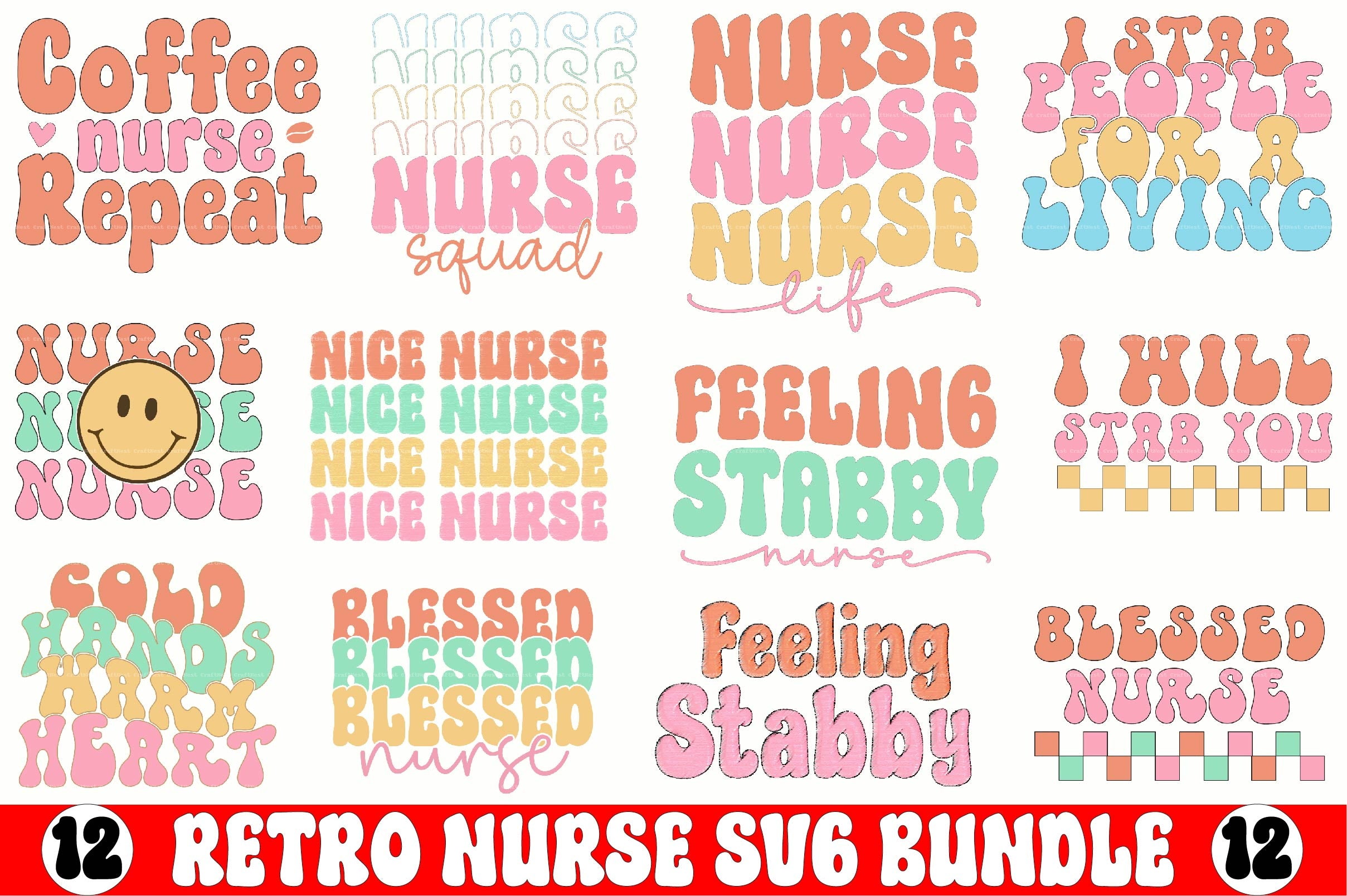 Retro Nurse SVG Bundle