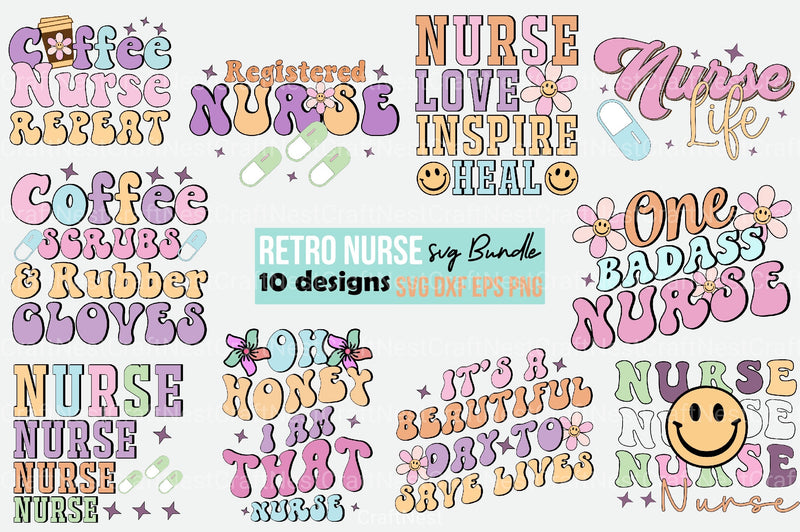 Retro Nurse Bundle - CraftNest - Digital Crafting and Art