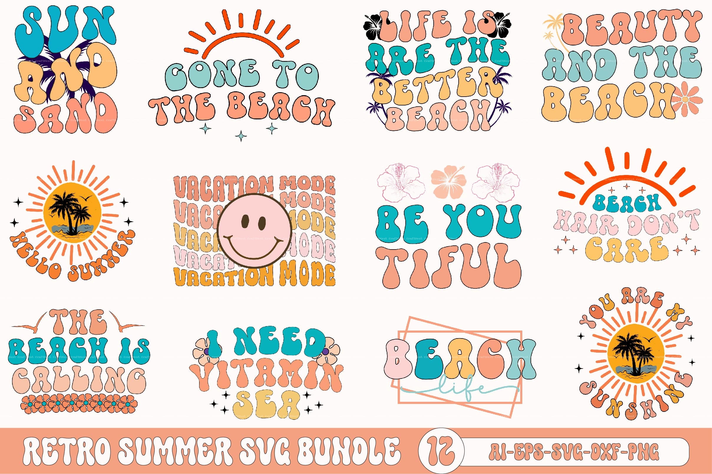 Retro Summer SVG Bundle 3