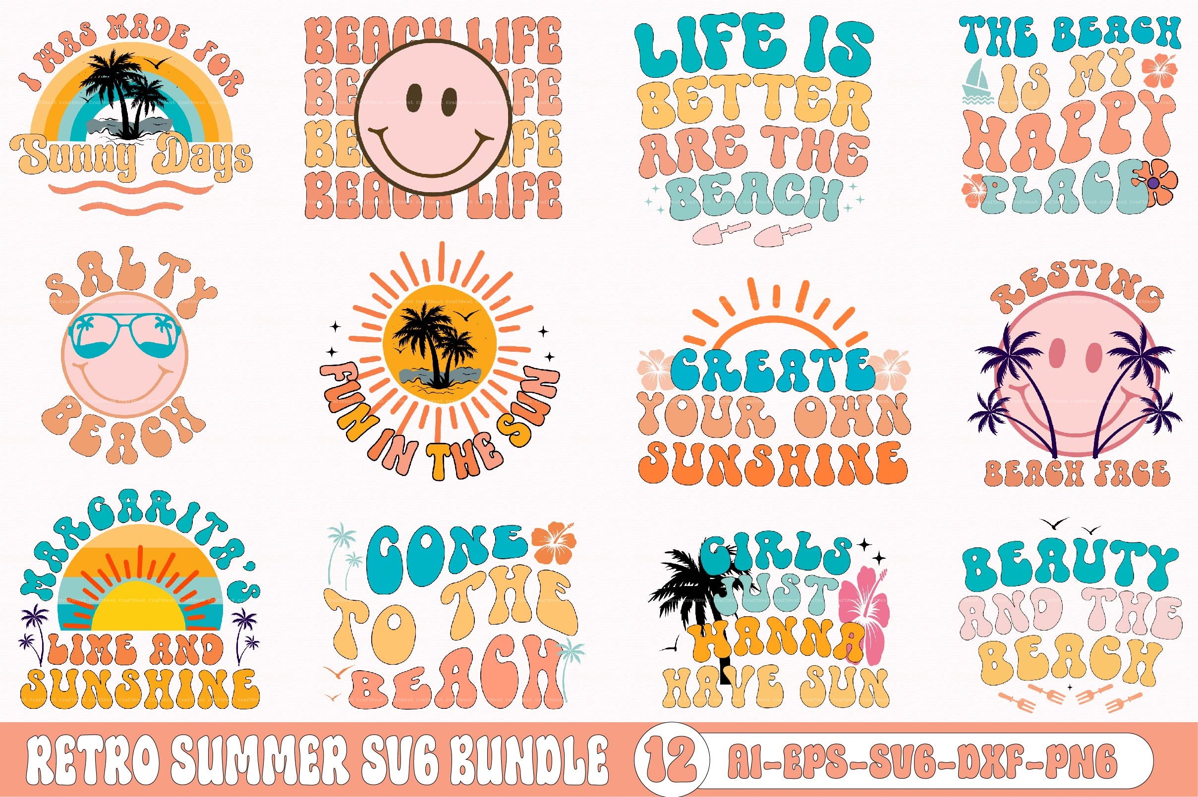 Retro Summer SVG Bundle 1