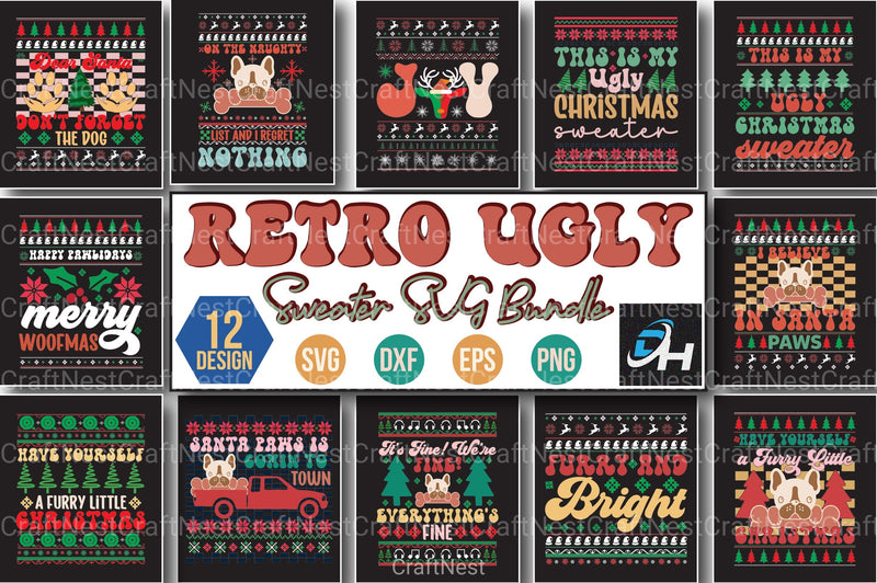 Retro Ugly Sweater Bundle - CraftNest - Digital Crafting and Art