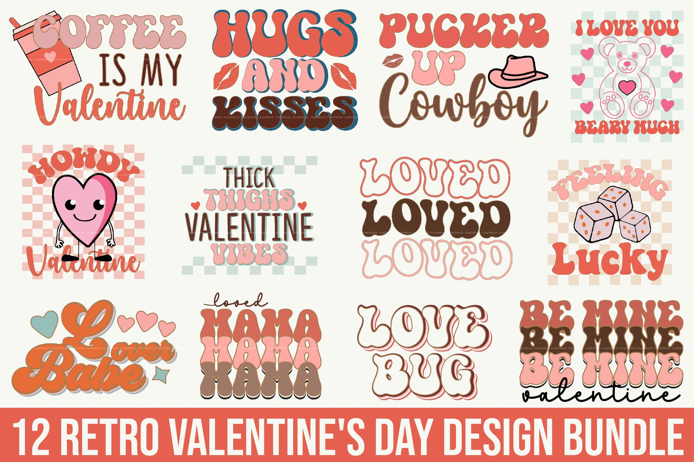 Retro Valentine's Day SVG Bundle 1