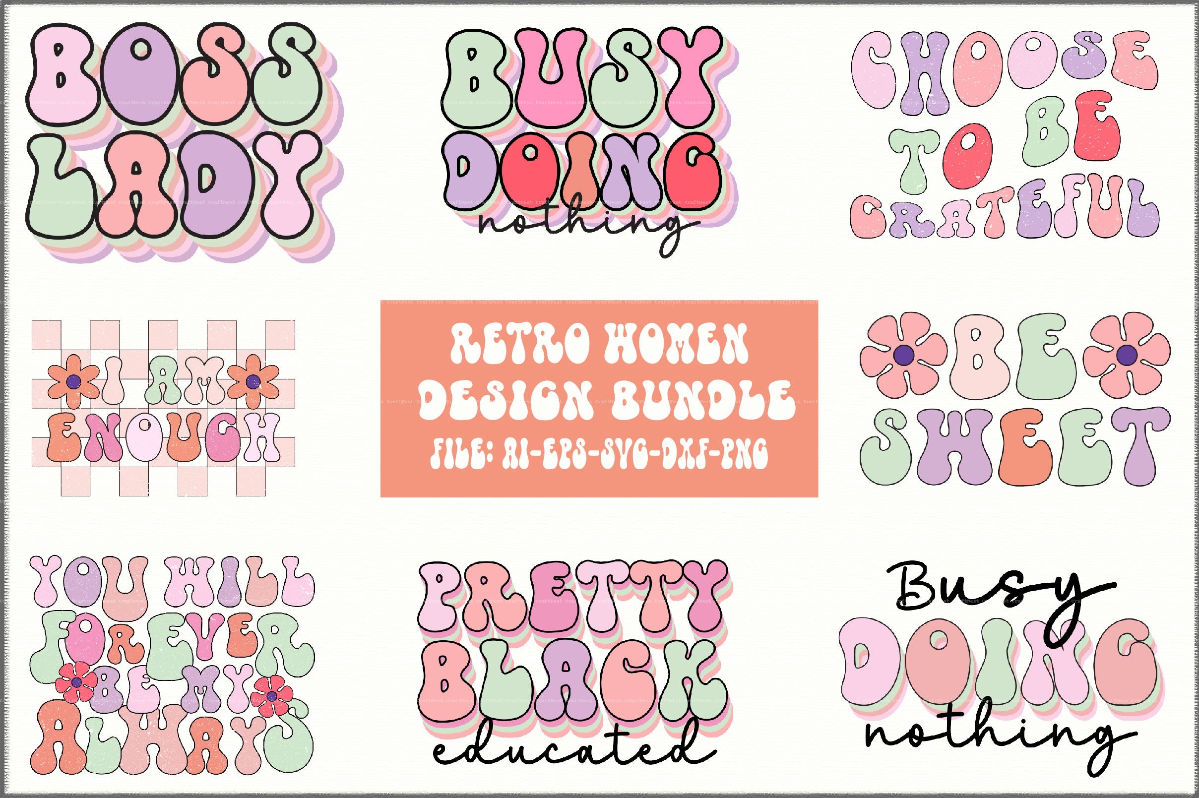 Retro Women Design SVG Bundle