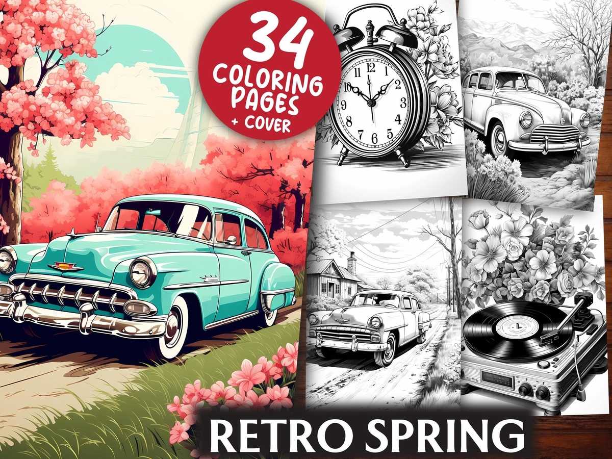 Retro Spring Coloring Books - CraftNest