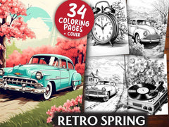 Retro Spring Coloring Books - CraftNest