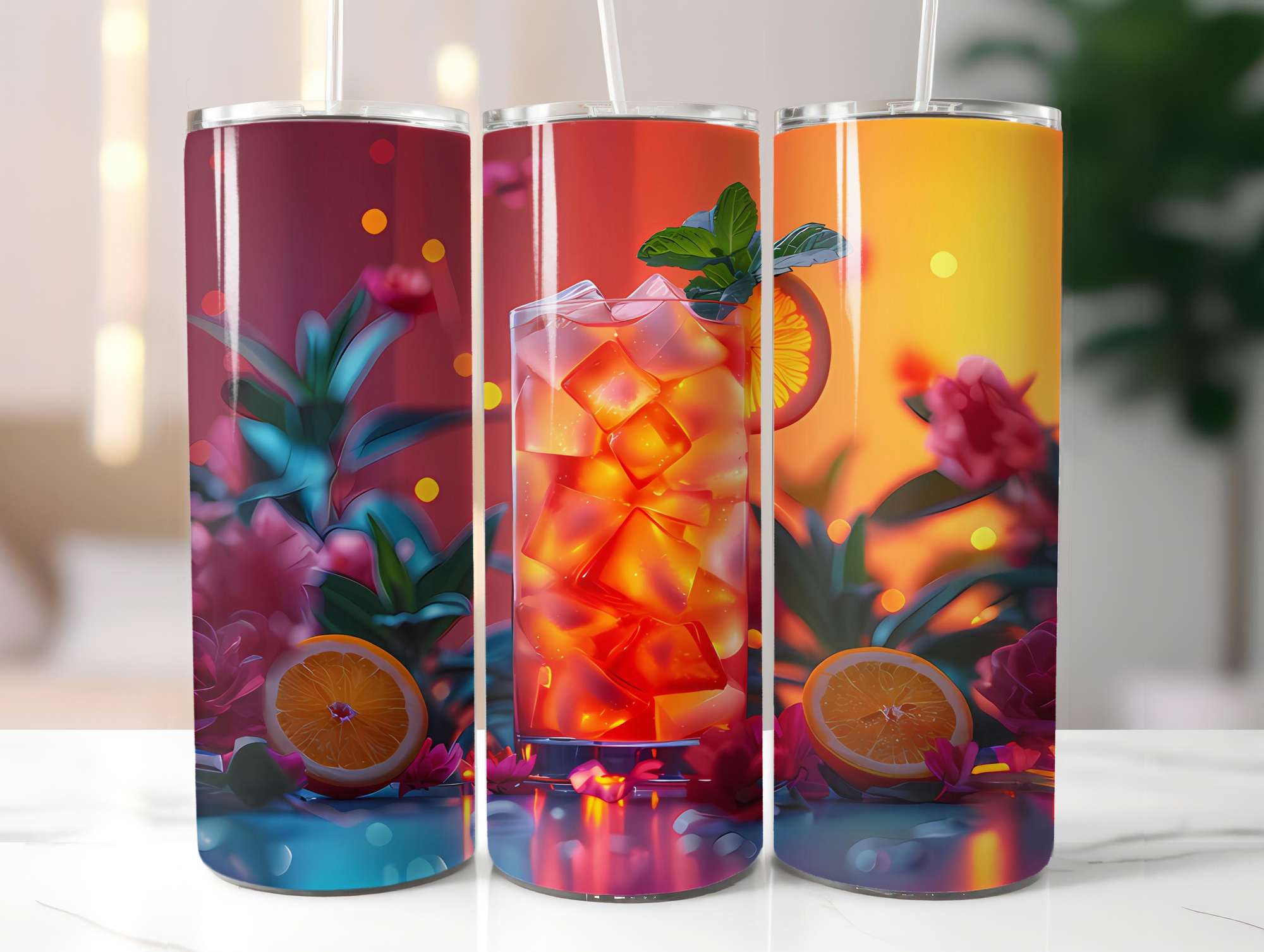 Retro Summer 3 Tumbler Wrap - CraftNest - Digital Crafting and Art