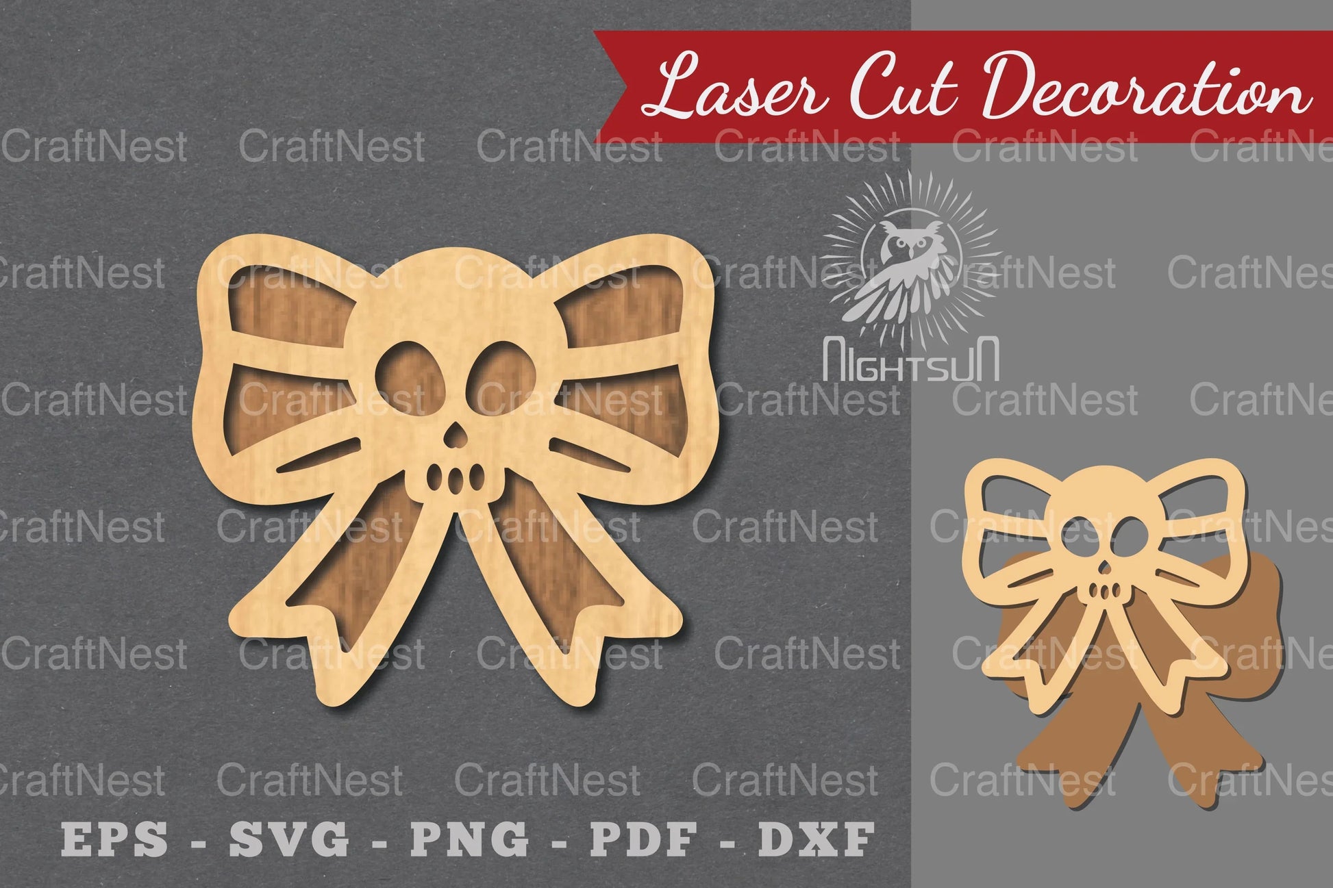 Ribbon Skull Laser Cut Decoration Clipart Bundle - CraftNest - Digital Crafting and Art