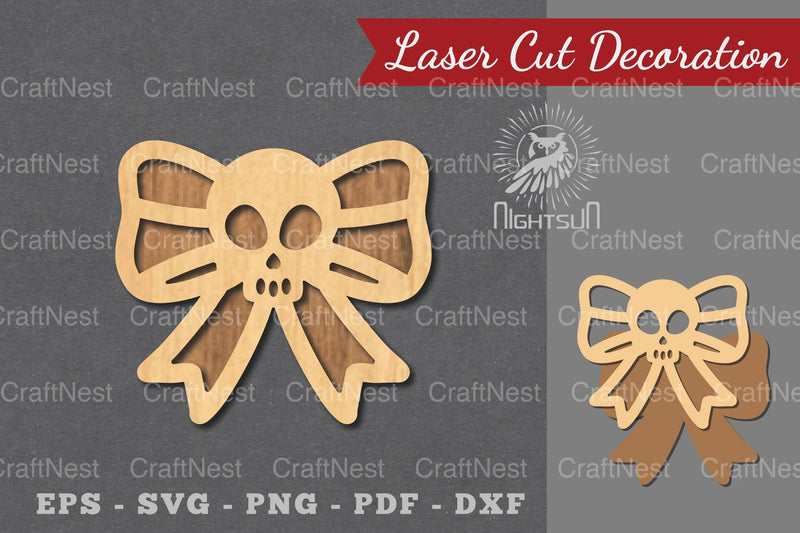 Ribbon Skull Laser Cut Decoration Clipart Bundle - CraftNest - Digital Crafting and Art