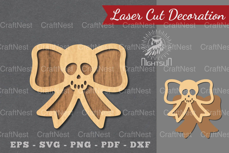 Ribbon Skull Laser Cut Decoration Clipart Bundle - CraftNest - Digital Crafting and Art