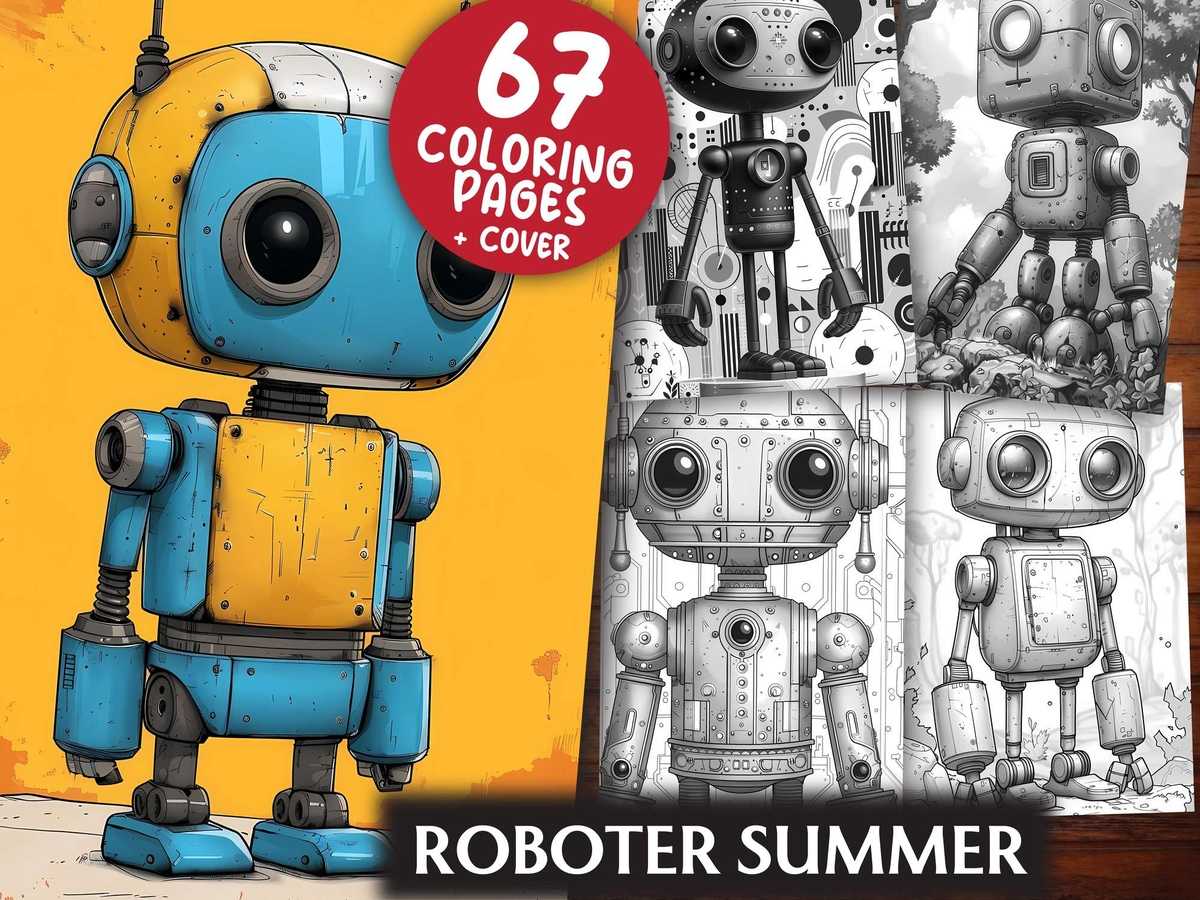 Roboter Summer Coloring Books - CraftNest - Digital Crafting and Art