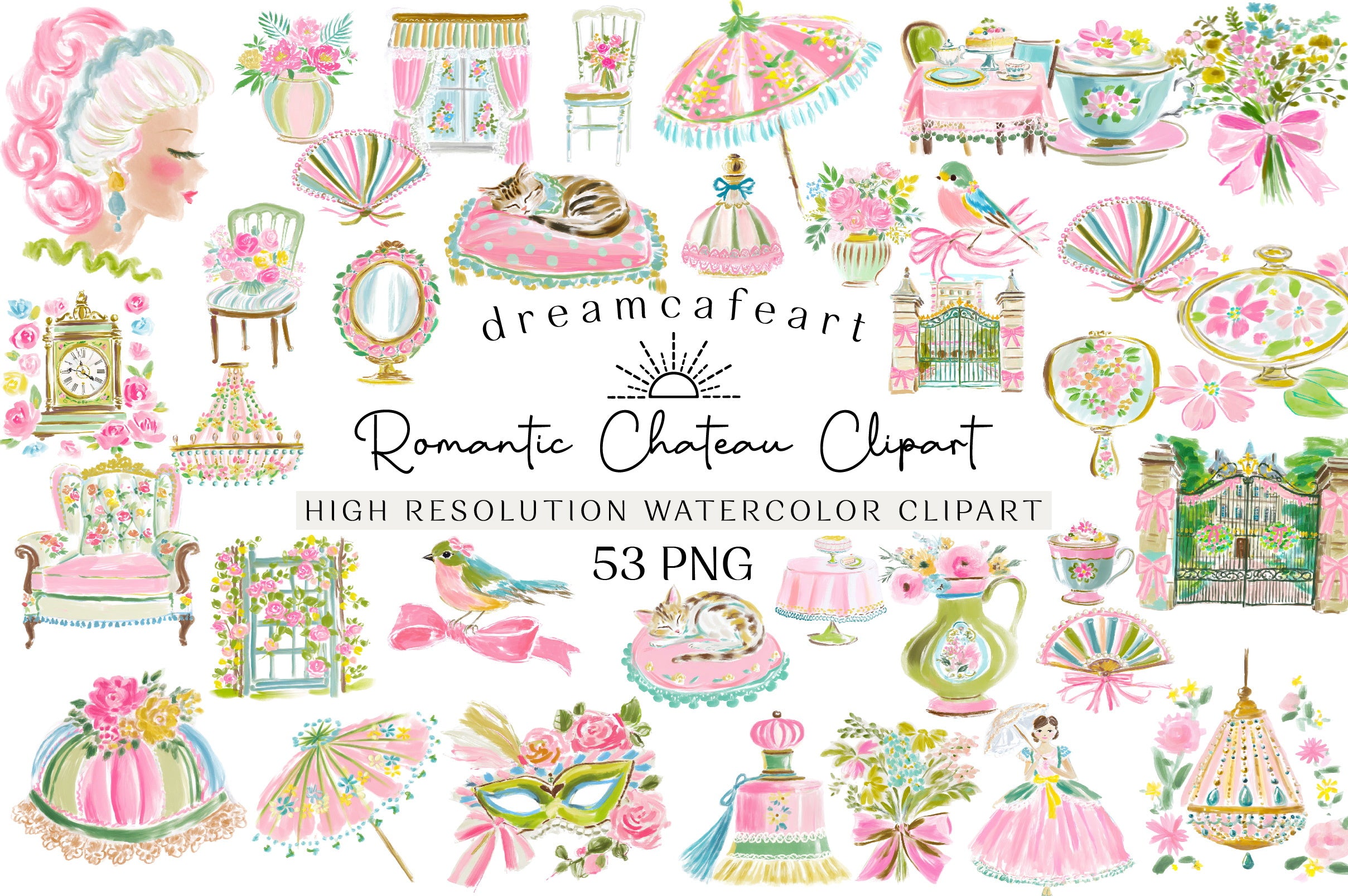 Romantic Chateau Clipart Bundle