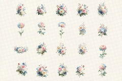 Romantic Pastel Floral Clipart Bundle - CraftNest - Digital Crafting and Art