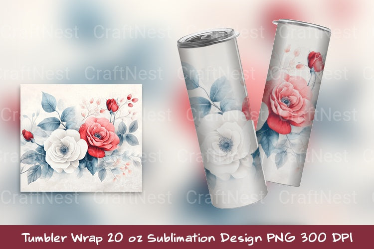 Rose Bouquet Tumbler Wrap Clipart Bundle - CraftNest - Digital Crafting and Art