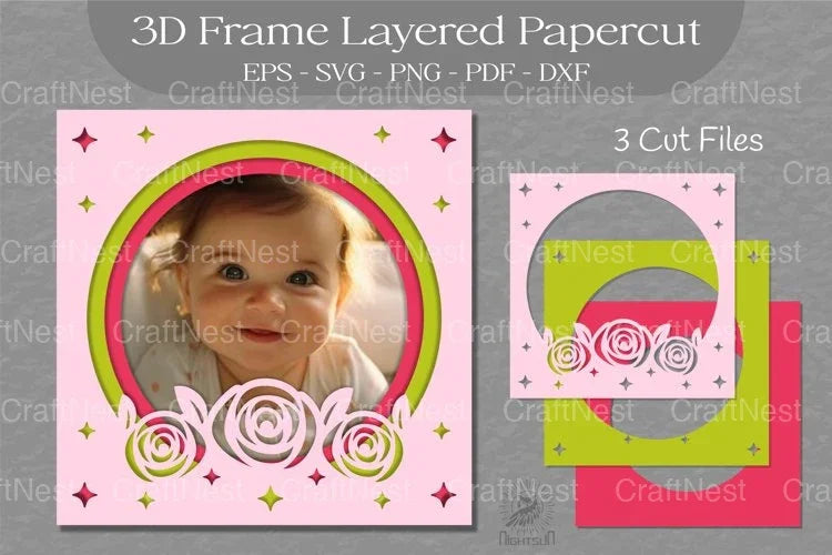 Rose Flower 3D Frame Clipart Bundle - CraftNest - Digital Crafting and Art