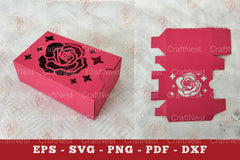 Rose Flower Gift Box Paper Cut Clipart Bundle - CraftNest - Digital Crafting and Art