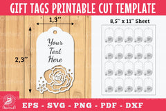 Rose Flower Gift Tags Printable Clipart Bundle - CraftNest - Digital Crafting and Art