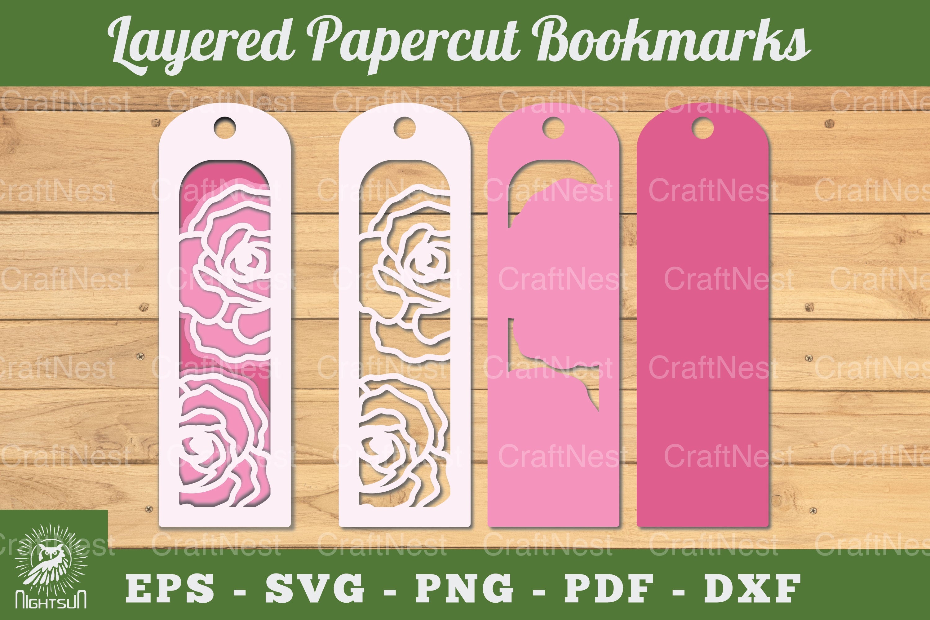 Rose Flowers Bookmark Clipart Bundle - CraftNest - Digital Crafting and Art