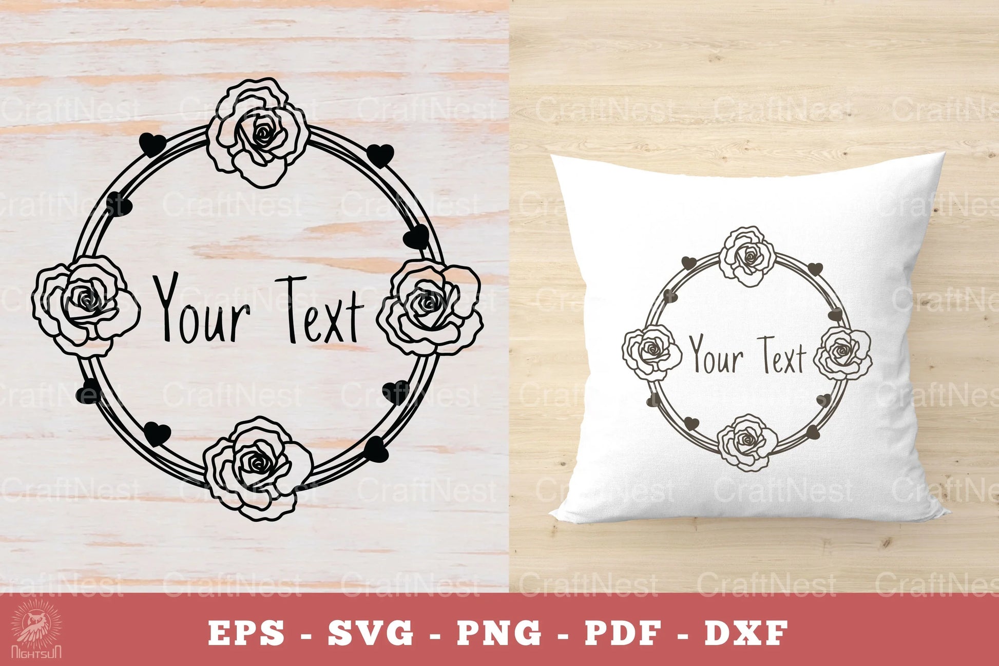 Rose Flowers Monogram SVG Bundle - CraftNest - Digital Crafting and Art