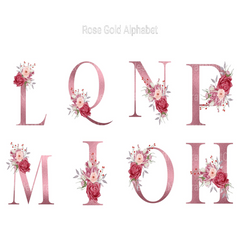 Rose Gold Alphabet Clipart - CraftNest - Digital Crafting and Art