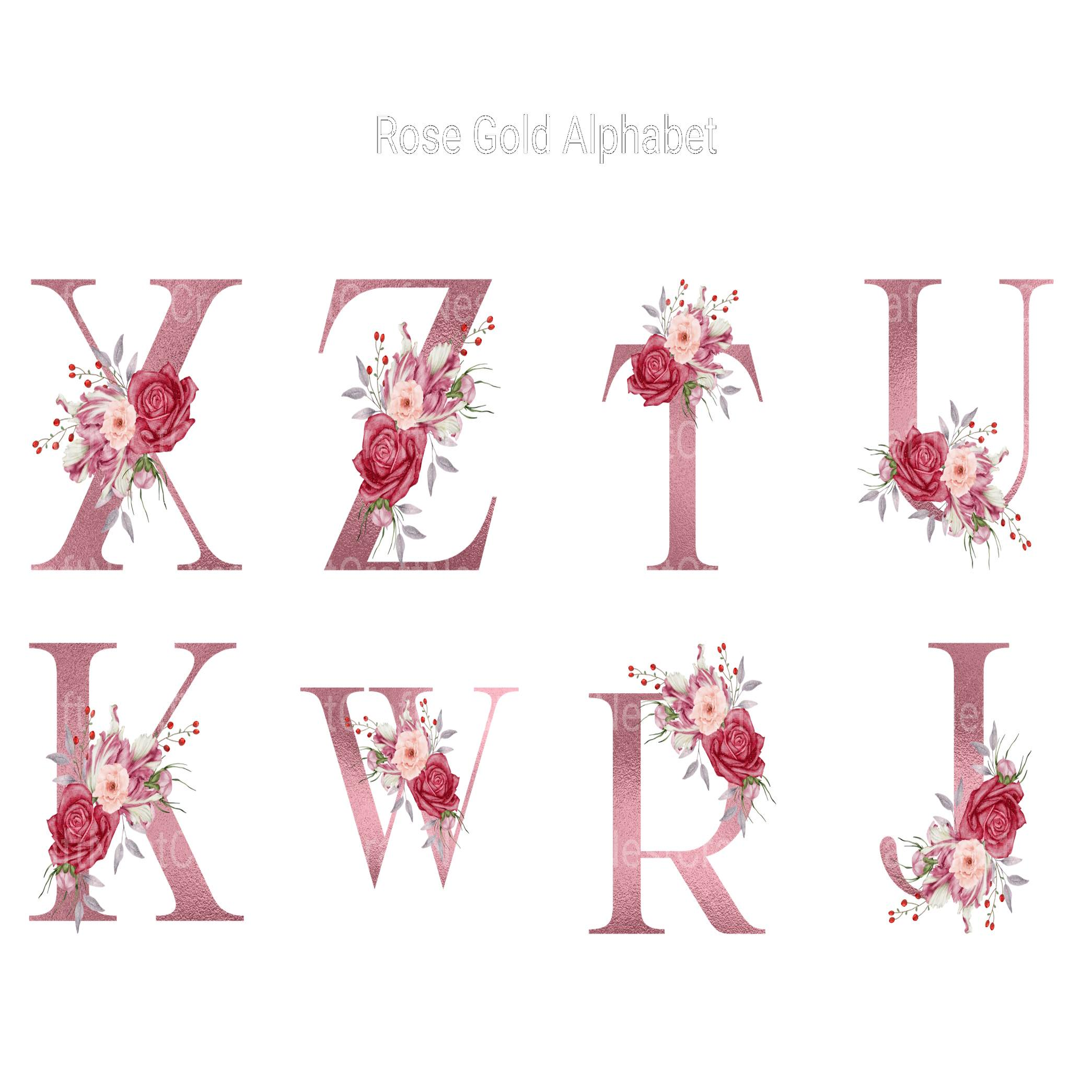Rose Gold Alphabet Clipart - CraftNest - Digital Crafting and Art