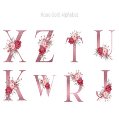 Rose Gold Alphabet Clipart - CraftNest - Digital Crafting and Art