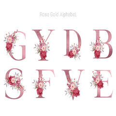 Rose Gold Alphabet Clipart - CraftNest - Digital Crafting and Art