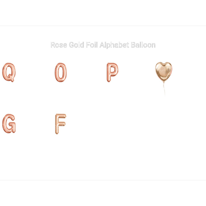 Rose Gold Foil Alphabet Balloon Clipart - CraftNest - Digital Crafting and Art