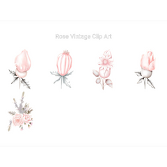 Vintage Rose Clipart - CraftNest - Digital Crafting and Art
