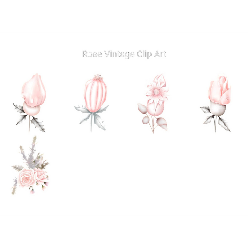 Vintage Rose Clipart - CraftNest - Digital Crafting and Art