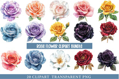 Rose Flower Clipart Bundle - CraftNest - Digital Crafting and Art
