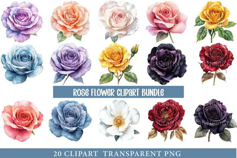 Rose Flower Clipart Bundle - CraftNest - Digital Crafting and Art
