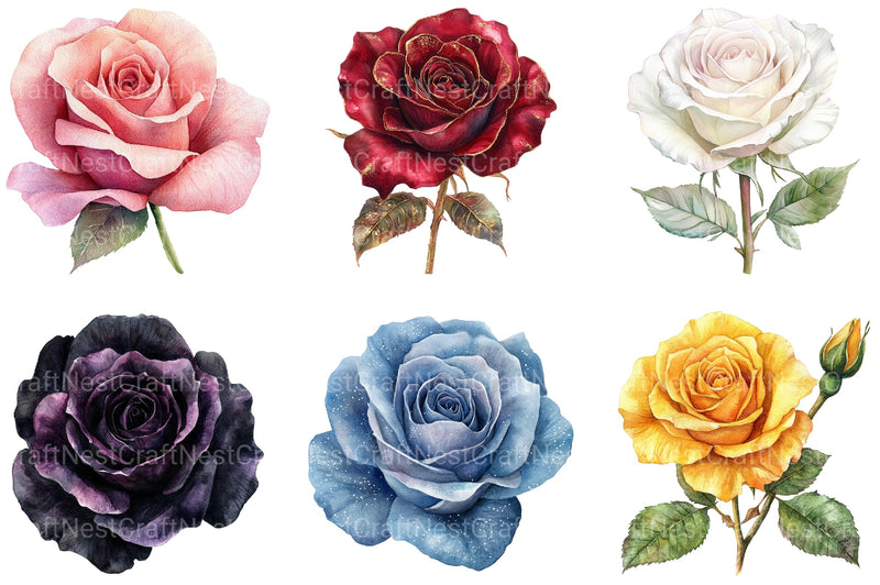 Rose Flower Clipart Bundle - CraftNest - Digital Crafting and Art