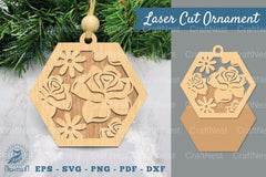 Rose Flower Laser Cut Ornament Clipart Bundle - CraftNest - Digital Crafting and Art