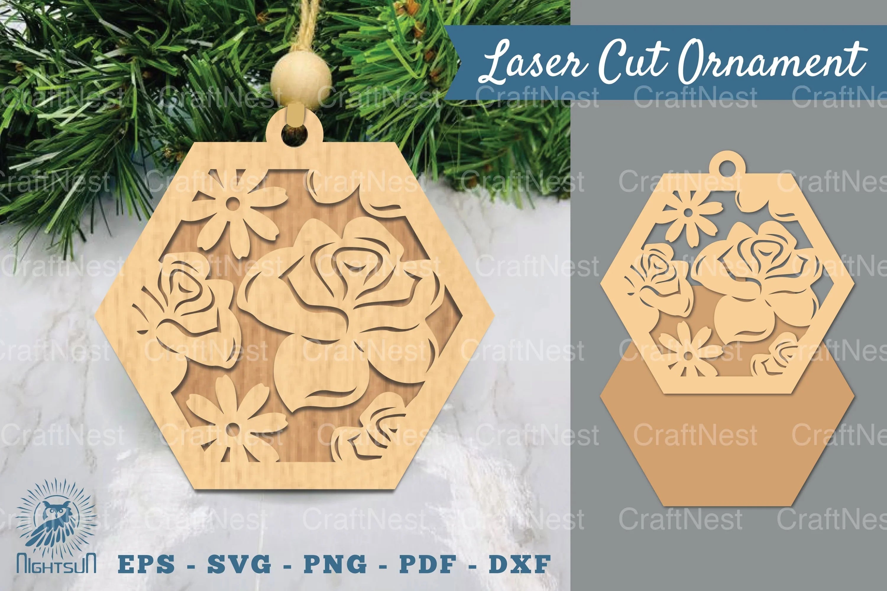 Rose Flower Laser Cut Ornament Clipart Bundle - CraftNest - Digital Crafting and Art