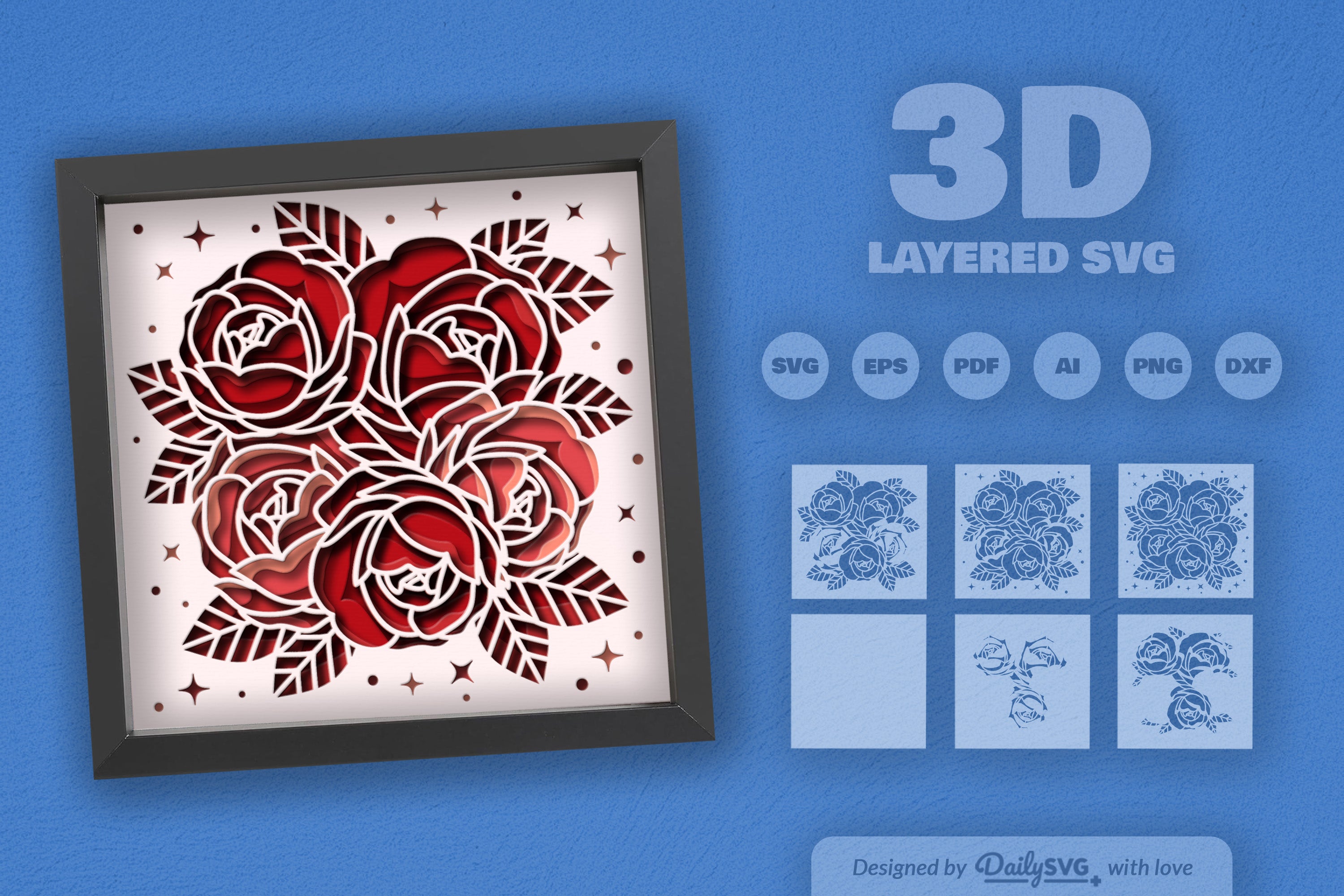 Roses Papercut SVG Bundle